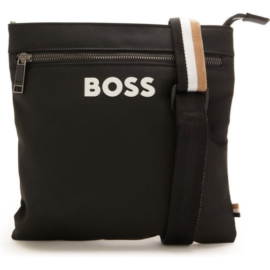 Hugo Boss Men's Catch 3.0 Envelope Canvas Crossbody Bag, Black