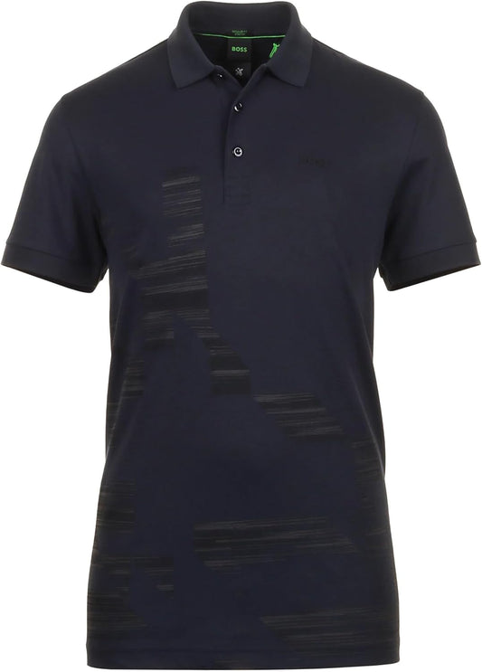 Hugo Boss Men's Paddy 6 Printed Short Sleeve Polo, Navy