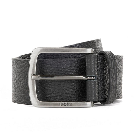 Hugo Boss Men's Jor Pebbled Leather Belt, Black