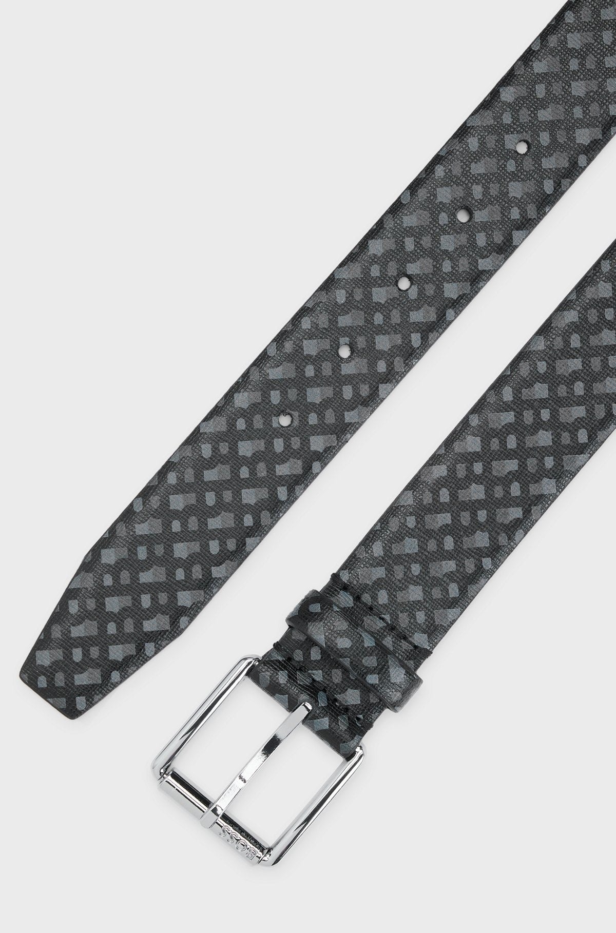 Hugo Boss Men's Roll B Monogram Belt, Black