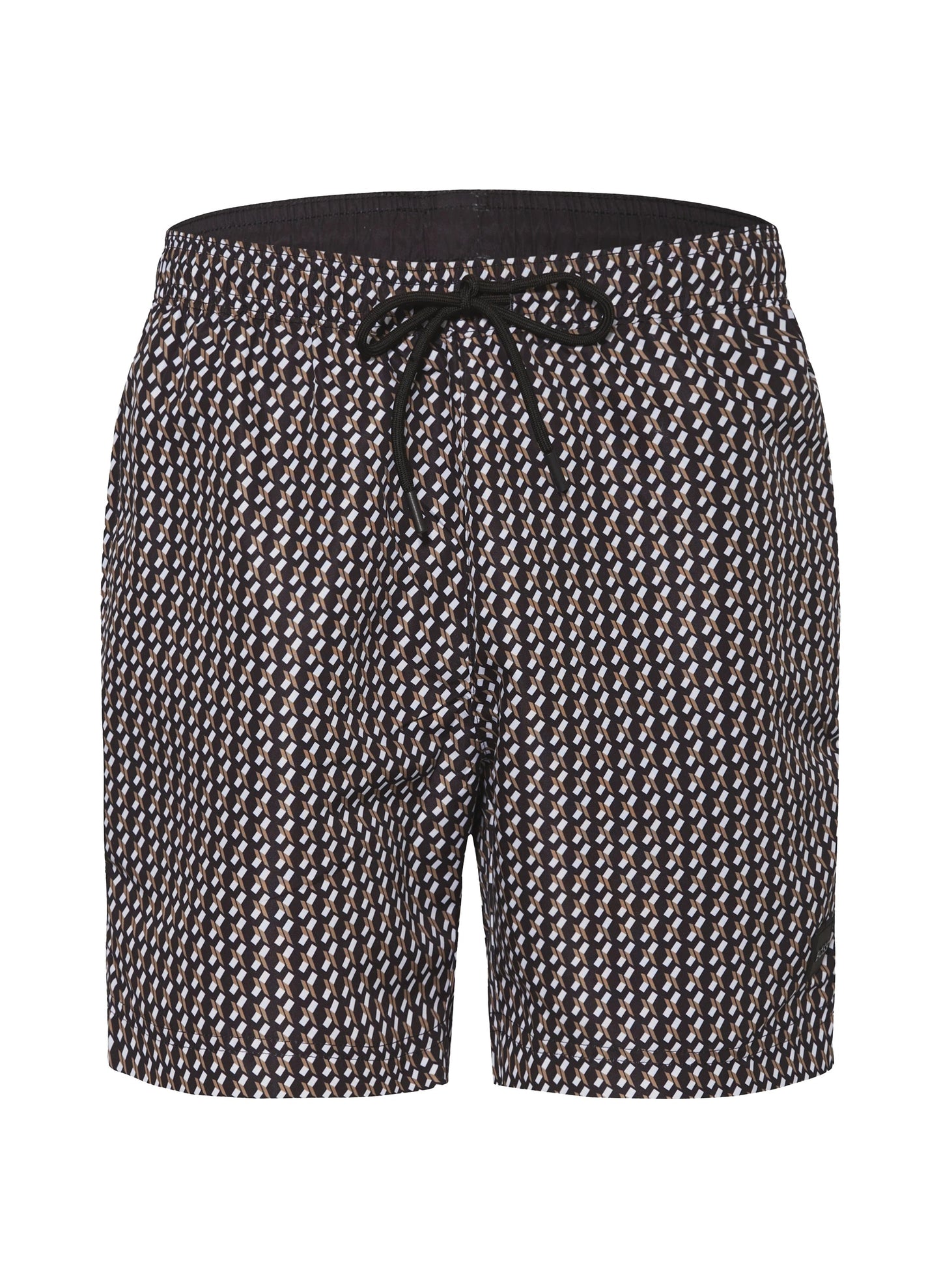 Hugo Boss Men's Vibe All Over Print Swim Trunks, Black