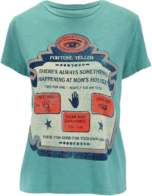 MOTHER Women's The Lil Sinful Short Sleeve T-Shirt, Fortune Teller