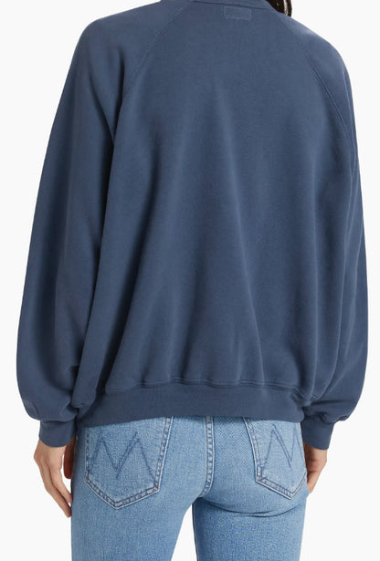 Mother Denim Women's The Biggie Concert Sweatshirt, Ply Blue Paisley