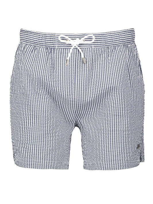 Hugo Boss Men's Velvetfish Striped Seersucker Swim Trunks, Navy