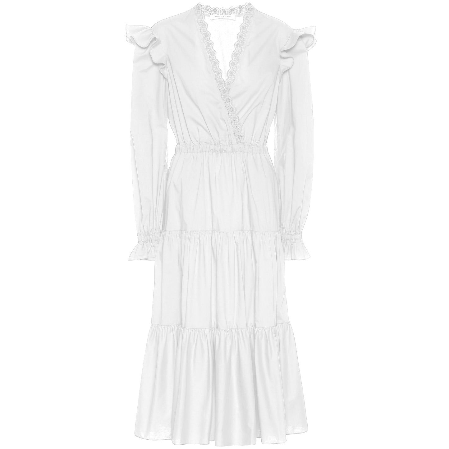 Philosophy di Lorenzo Serafini Women's White Cotton Long Sleeve Dress