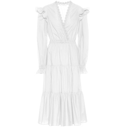 Philosophy di Lorenzo Serafini Women's White Cotton Long Sleeve Dress