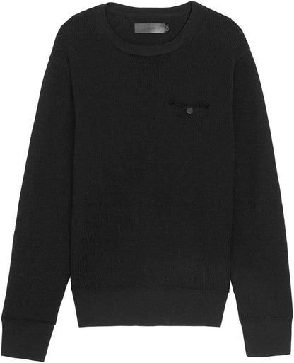 J Brand Men's Black Coolidge Wool Crew Neck Sweater