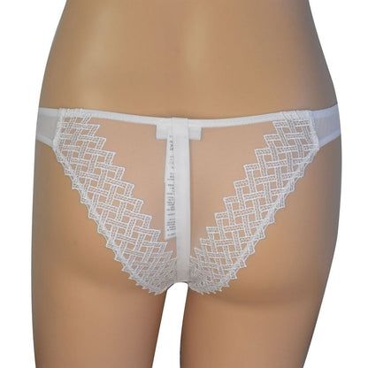 La Perla Women's White Lace Trim Thong