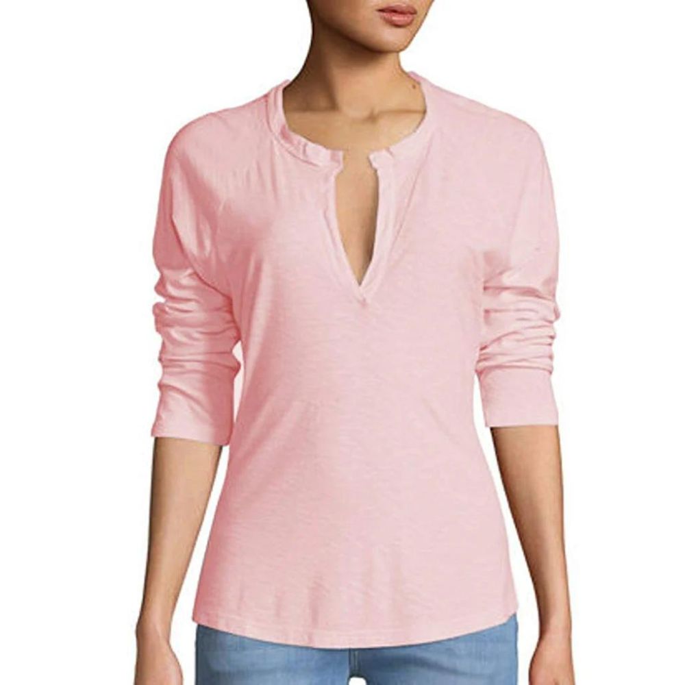 James Perse Light Pink Split Neck Raglan T-Shirt