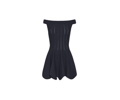 Jonathon Simkhai Pointelle Off Shoulder Dress, Navy