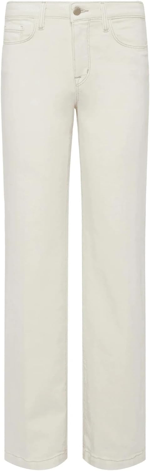 L'AGENCE Women's Scottie Wide Leg Pants, Macadamia, Off White Jeans