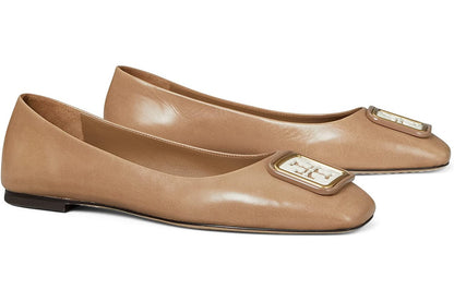 Tory Burch Women's Georgia Ballet Flat Almond Flour Shoes