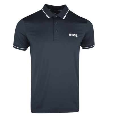 Hugo Boss Paule Pro Navy Blue Performance Quick Dry Short Sleeve Polo T-Shirt