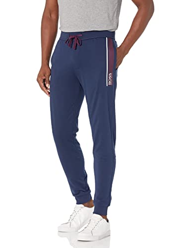 Hugo Boss Men Loungewear Drawstrings Authentic Cotton Joggers Track Pants Yale Blue