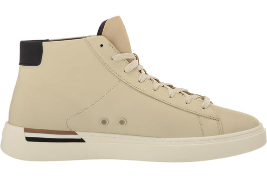 HUGO BOSS Men's Clint High Top Leather Sneaker Rubber Shoes Navajo Cream