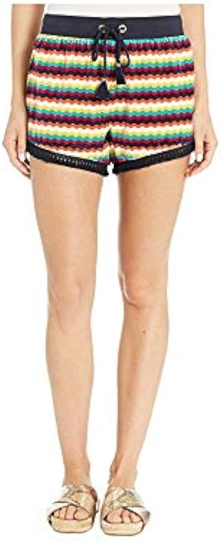 Juicy Couture Women's Ric Rac Striped Cotton Velour Shorts XL