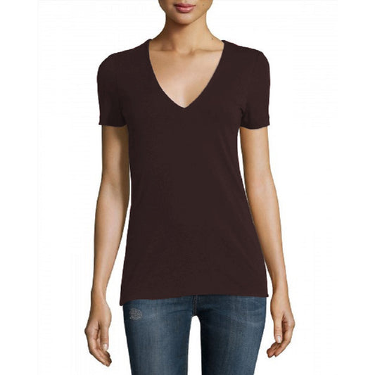 James Perse Chocolate V-Neck Short Sleeve T-Shirt