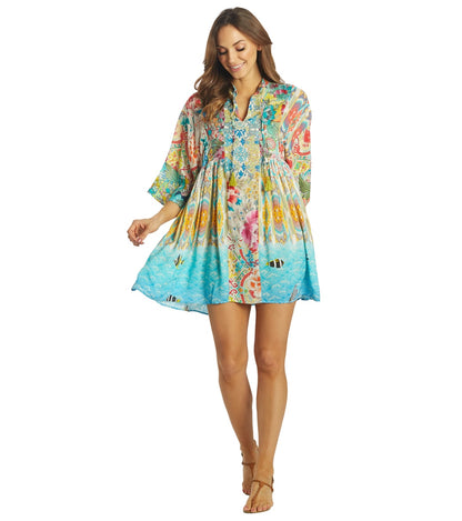 Johnny Was Women's Mixi Printed Cover Up Dress Kaftan