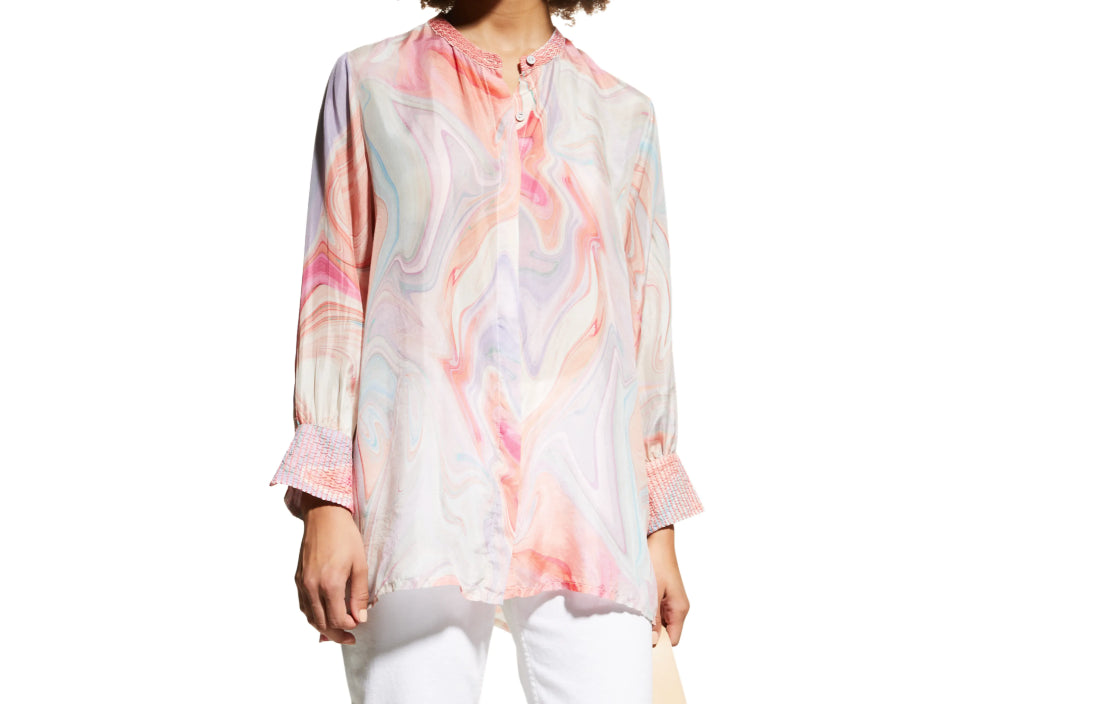 Johnny Was Women's Laguna Vesper Voyager Tunic Top Button Down Blouse