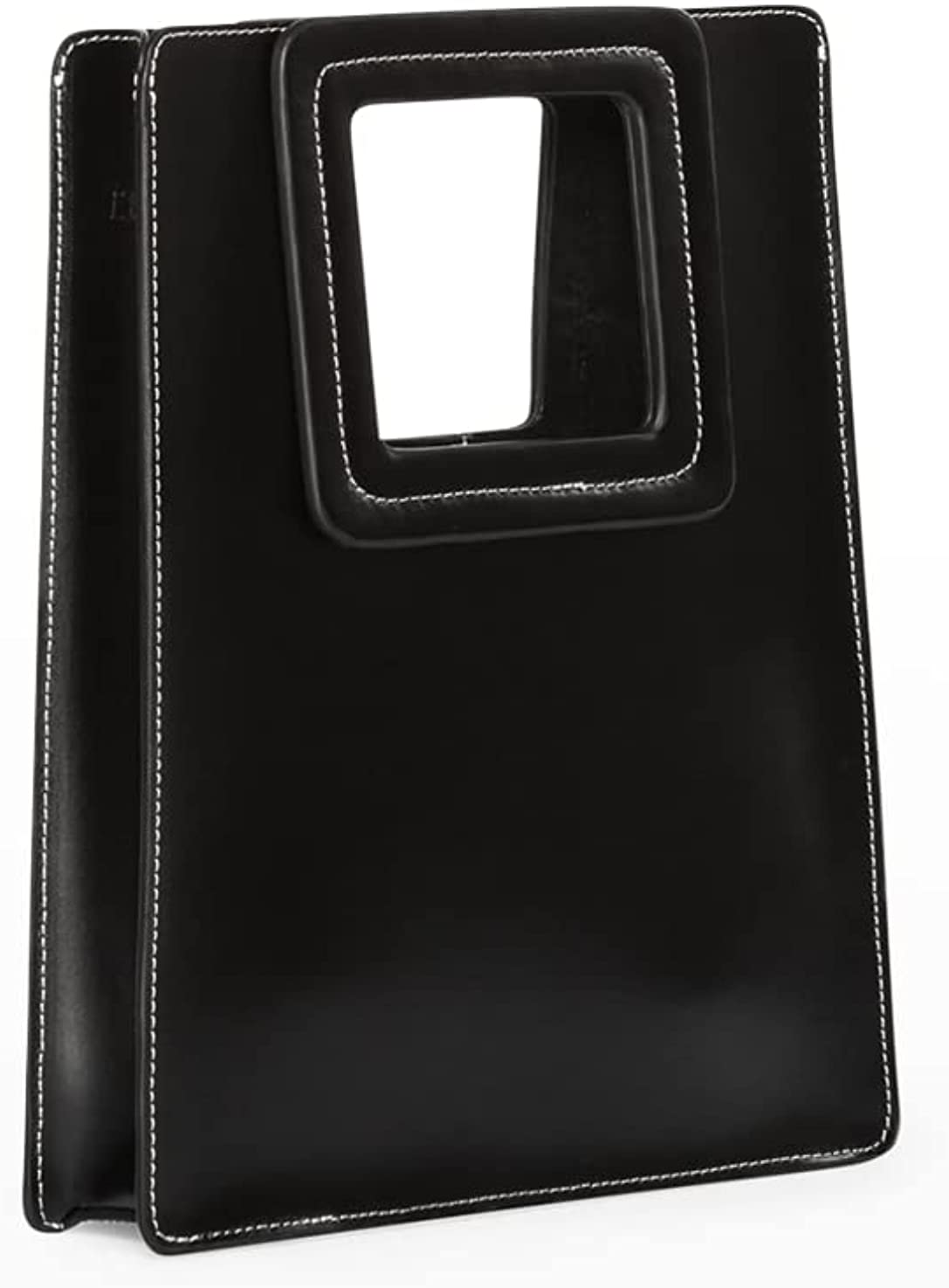 Staud Women's Shirley Tall Leather Cut-Out Top Handle Tote Shoulder Bag Black OS