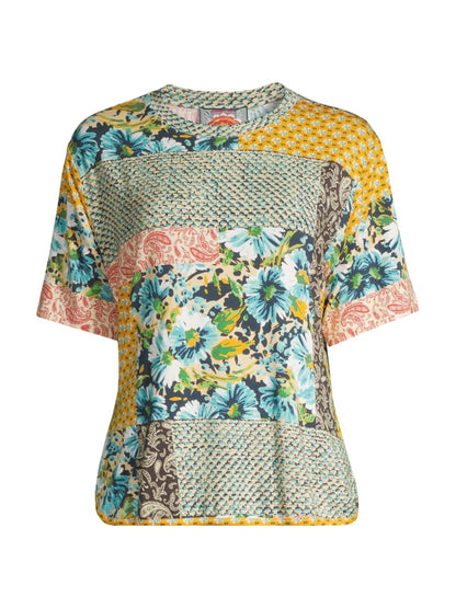 Johnny Was Women's Short Sleeve Bamboo Knit TEE, Multi Paisley