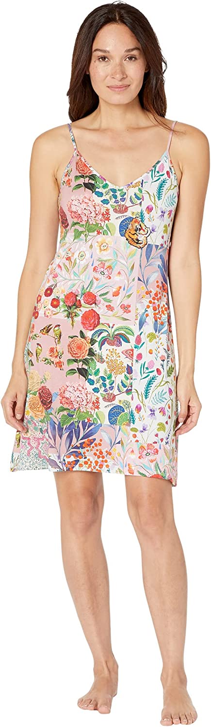 Johnny Was Filomena Floral Print Slip Sleep Dress Night Shirt