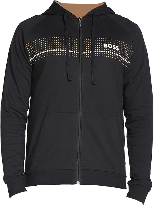 HUGO BOSS mens Authentic Jacket Hooded Sweatshirt, Coal, Hoodie