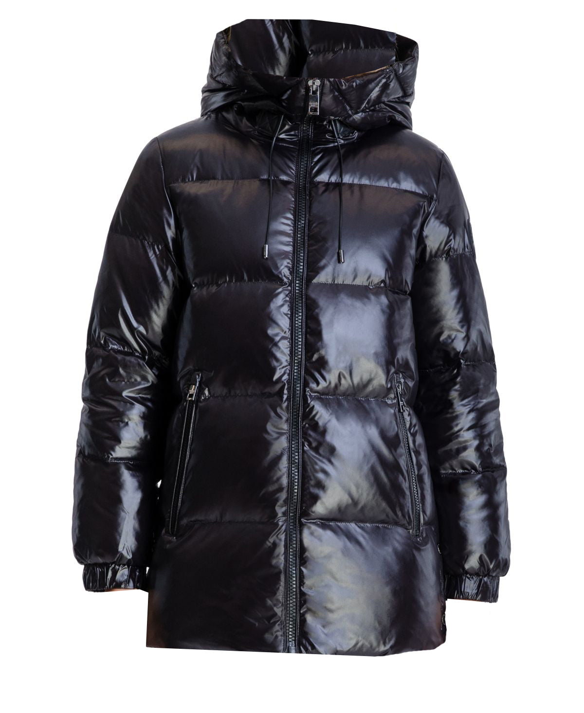 Michael Michael Kors Women's Black Down Shiny Hooded Puffer Coat