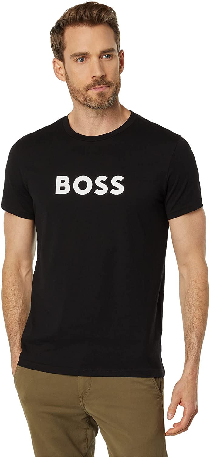 Hugo Boss Black Logo RN Short Sleeve Logo Cotton T-Shirt