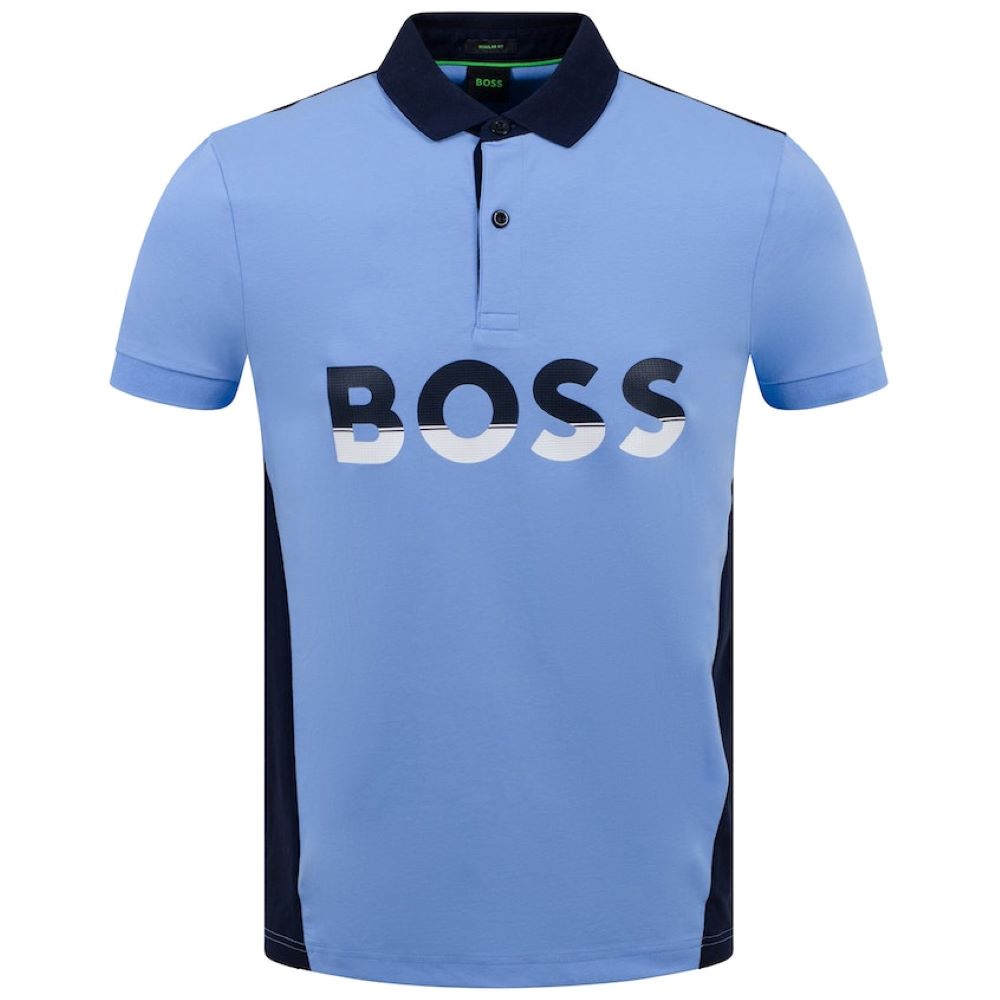 Hugo Boss Men's Pavel Light Blue Logo Cotton Short Sleeve T-Shirt