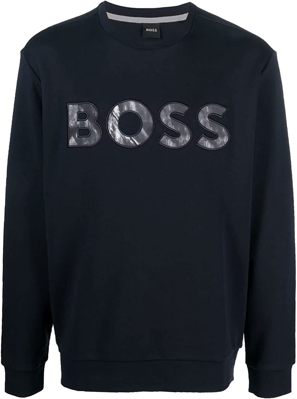 Hugo Boss Men's Navy Blue Weboss Crew Neck Logo Sweatshirt