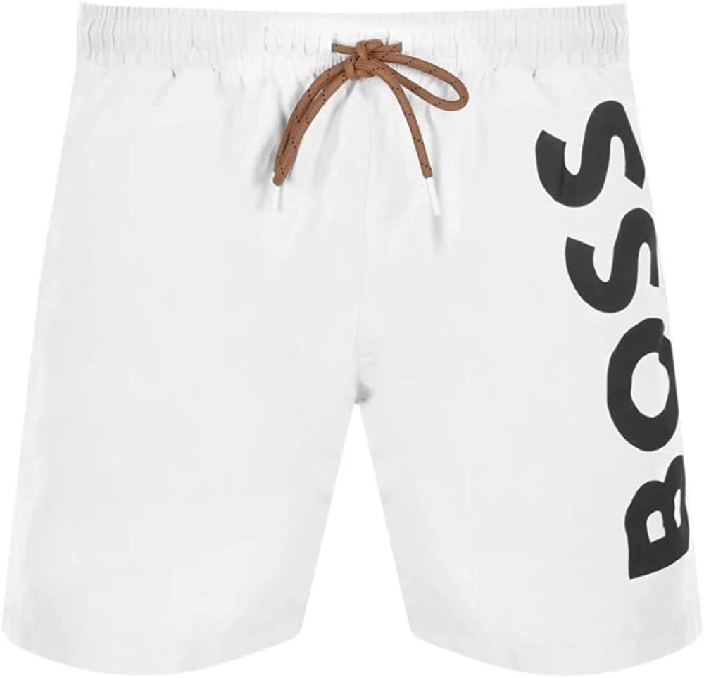 Hugo Boss mens Octopus Swim Trunks, Cloud White