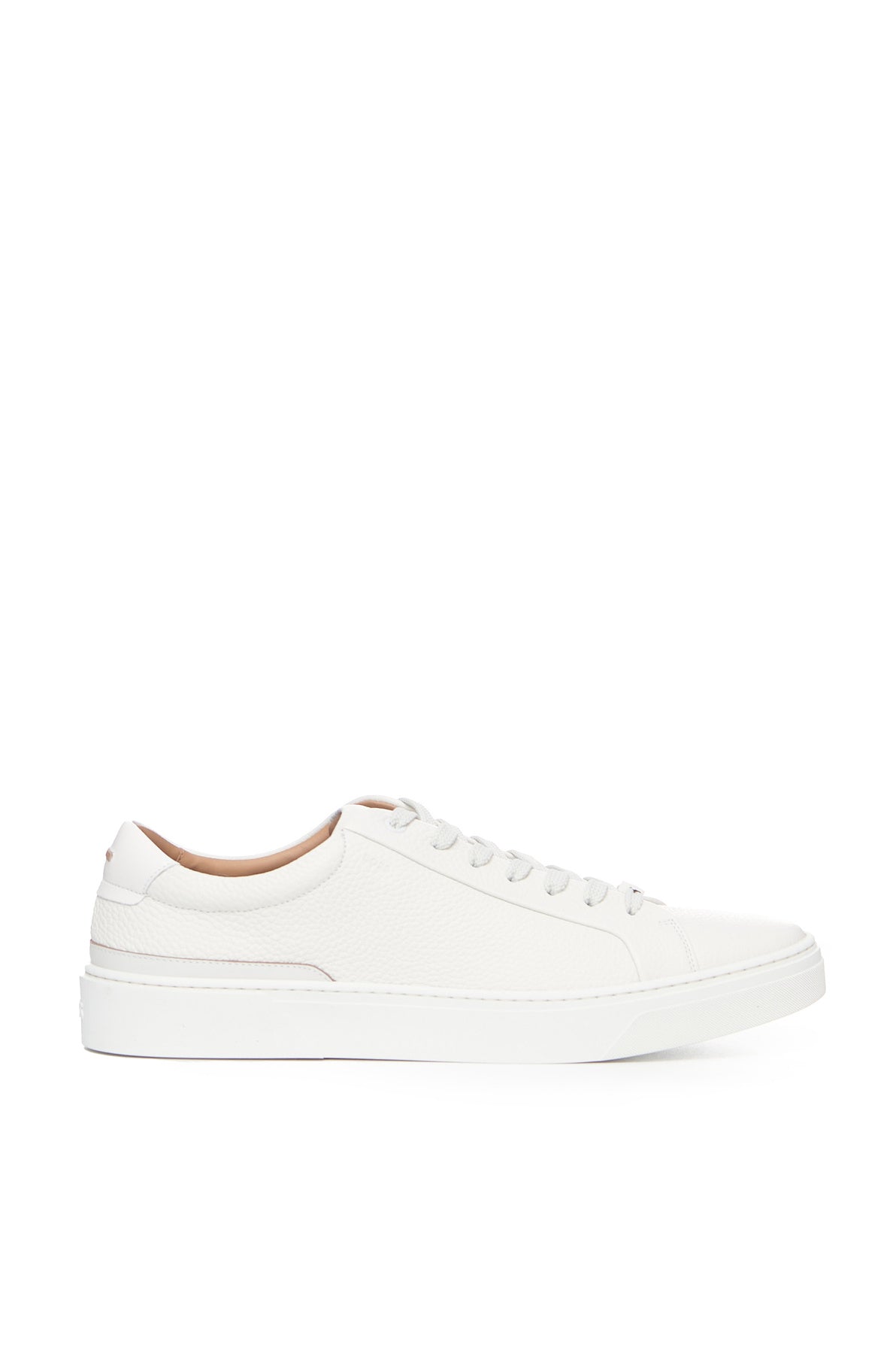 Hugo Boss Men's Gary Tennis White Grained Leather Lace Up Sneakers Shoes