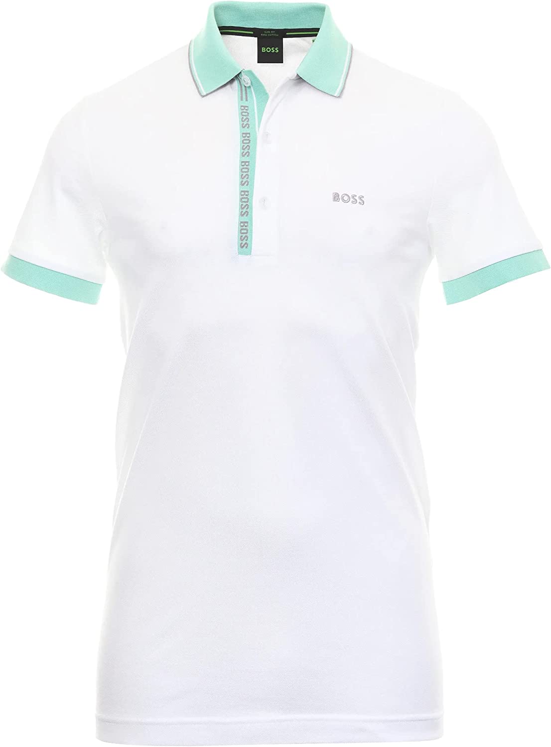 Hugo Boss Men''s Paule 4 White Pique Cotton Polo T-Shirt Size