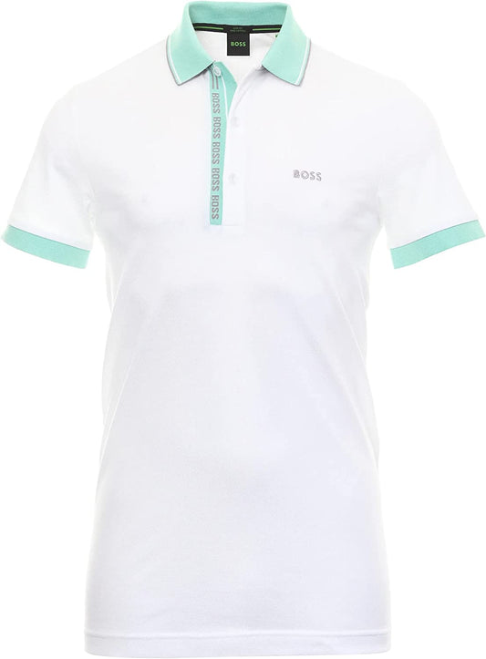 Hugo Boss Men''s Paule 4 White Pique Cotton Polo T-Shirt Size