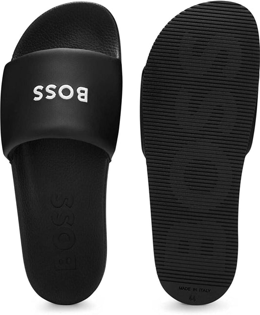 Hugo Boss BOSS Men's Reese Pool Slides, Black Beach