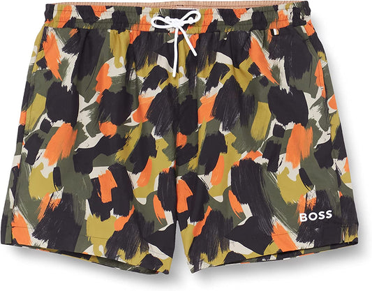 Hugo Boss Men's Colores Multi Color Swim Shorts Trunks