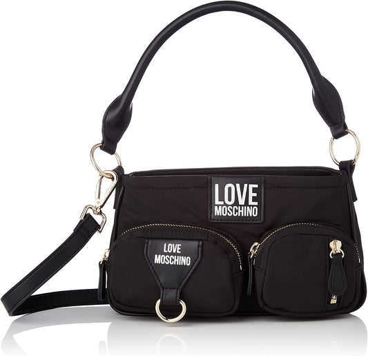 Love Moschino Multi Pocket Nylon Bag Black