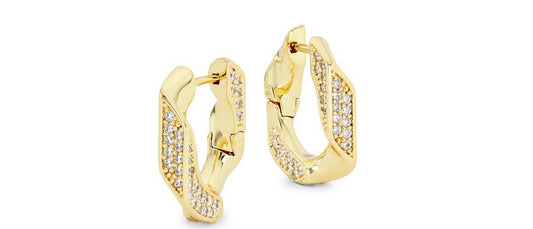 Luv Aj Pave Cuban Link Hoops Gold