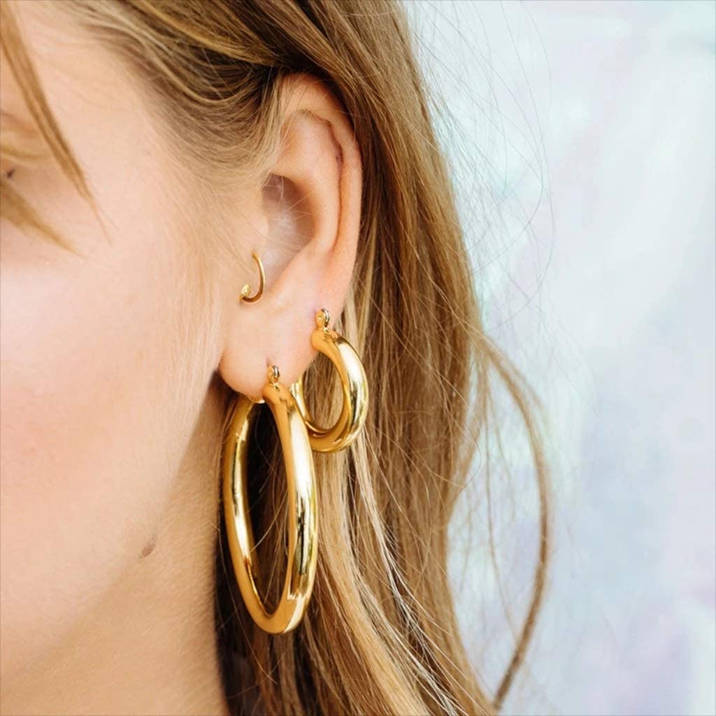 Luv Aj Amalfi Tube Hoops Gold