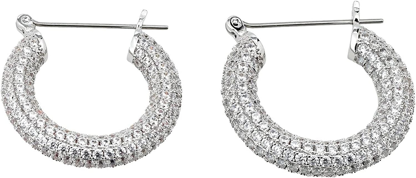 Luv Aj Pave Baby Amalfi Hoops Silver