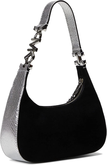 Michael Kors Piper Sm Pouchette Leather Black/Silver