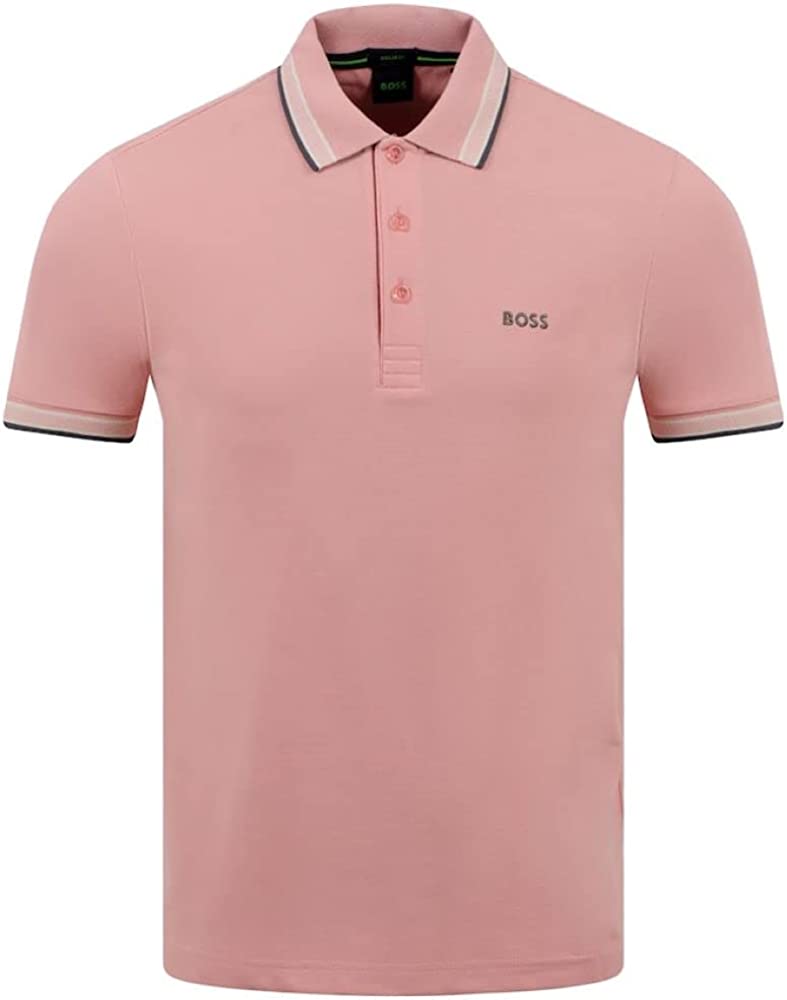 Hugo Boss Men's Light Pink Pique Short Sleeve Paddy Polo T-Shirt