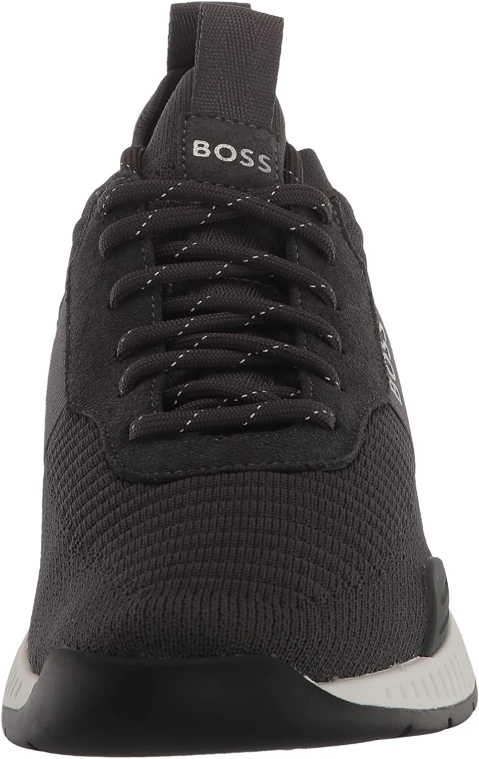 Hugo Boss Men Mesh Mix Running Sneakers Granite Stone Titanium