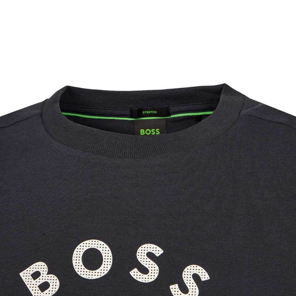 Hugo Boss Men Contrast Circle Logo Cotton T-Shirt Deep Sea Navy Blue