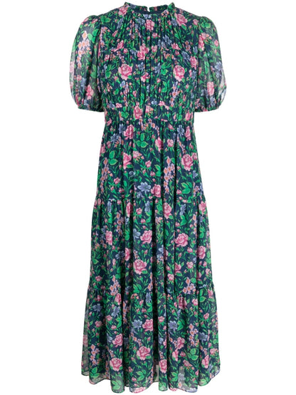 Diane Von Furstenberg Dvf Blossom Dress Vintage Floral Perfect Navy