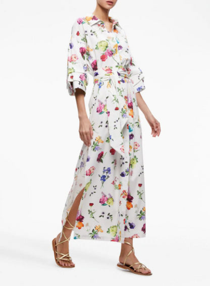 Alice + Olivia Women Tanika Button Down Maxi Dress Euphoria Bloom