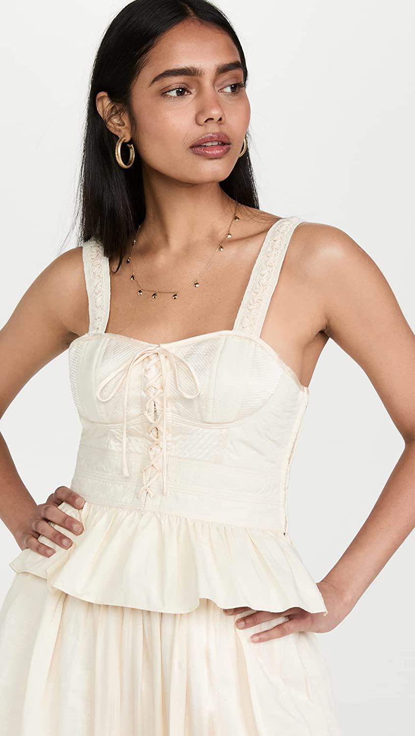 Ulla Johnson Women's Beige Sleeveless Corset Orla Top