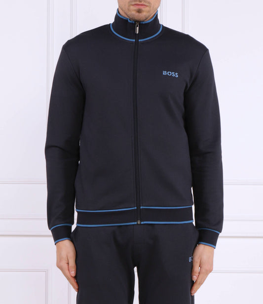 Hugo Boss Men's Blue Cotton Contrast Trim Tracksuit Jacket