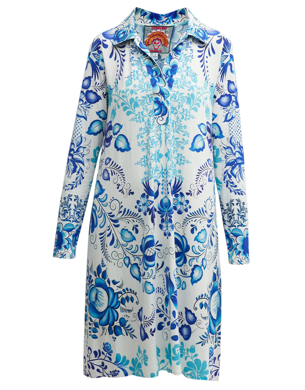 Johnny Was Women Farrow Long Sleeve Polo Swing Dress Multi